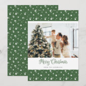 Persoonlijke Green Photo Merry-kerstkaarten Feestdagenkaart (Voorkant / Achterkant)