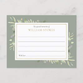 Persoonlijke Greenery Funeral Share A Memory Kaart