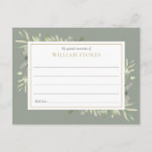 Persoonlijke Greenery Funeral Share A Memory Kaart (Voorkant)