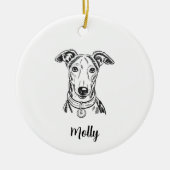 Persoonlijke Greyhound-hond Kerstmis Keramisch Ornament (Voorkant)