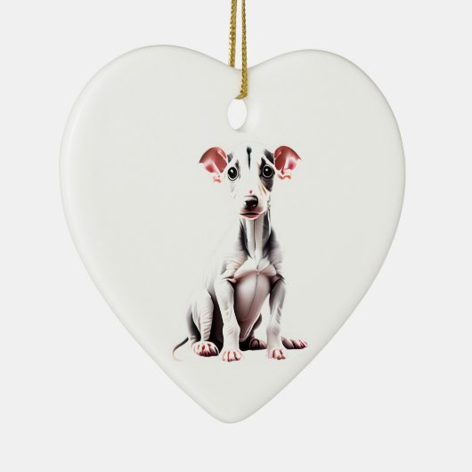 Persoonlijke Greyhound Puppy Keramisch Ornament (Rechts)