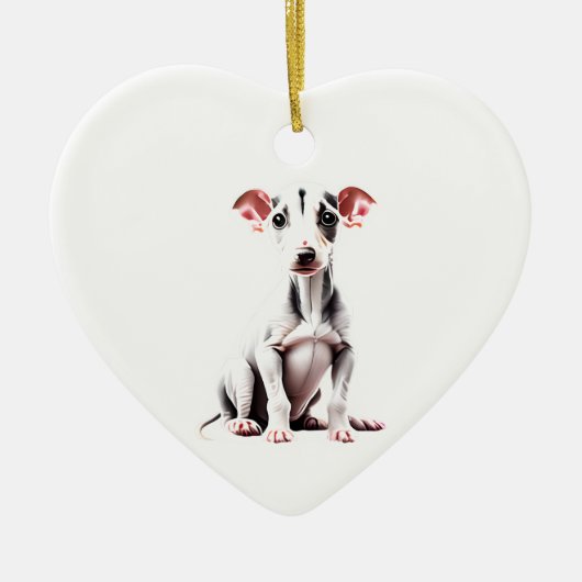 Persoonlijke Greyhound Puppy Keramisch Ornament (Voorkant)
