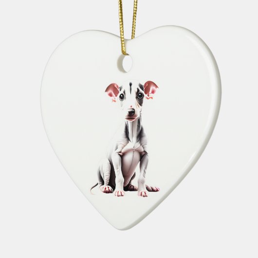 Persoonlijke Greyhound Puppy Keramisch Ornament (Links)