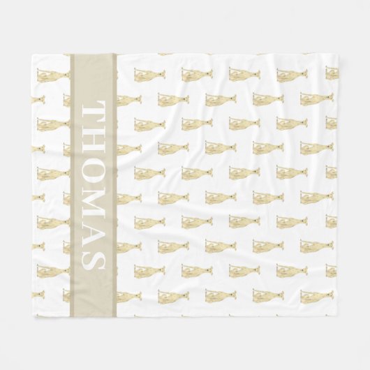 Persoonlijke Greyhound (Reekleurig)  Fleece Deken (Voorkant (Horizontaal))