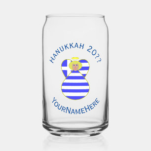 Persoonlijke Griekse Blond Engel Hanukkah Vlag Blikvorm Glas