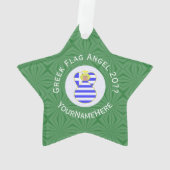 Persoonlijke Griekse blonde engel Kerstvlag  Ornament (achterkant)