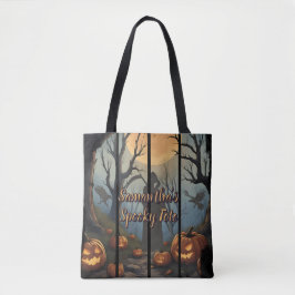 Persoonlijke Griezelige Bos Halloween Tote Bag