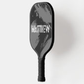 Persoonlijke Grijze Abstracte Aangepaste Naam Pickleball Paddle (Links)
