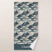 Persoonlijke Grijze Berg Badhanddoek (Badhanddoek)