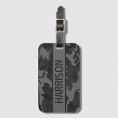 Persoonlijke grijze camouflage bagagelabel (Voorkant (verticaal))