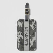 Persoonlijke grijze camouflage bagagelabel (Voorkant (verticaal))