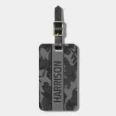 Persoonlijke grijze camouflage bagagelabel (Voorkant verticaal)