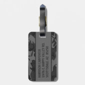 Persoonlijke grijze camouflage bagagelabel (Achterkant verticaal)