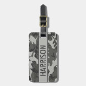 Persoonlijke grijze camouflage bagagelabel (Voorkant verticaal)