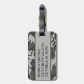 Persoonlijke grijze camouflage bagagelabel (Achterkant verticaal)