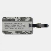 Persoonlijke grijze camouflage bagagelabel (Achterkant horizontaal)