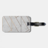 Persoonlijke grijze marmeren gouden geometrische bagagelabel (Achterkant horizontaal)