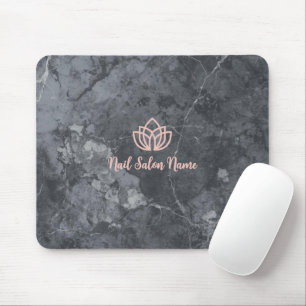Persoonlijke grijze marmeren nagelstudio branding muismat