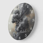 Persoonlijke Grijze Rook Abstracte Klok (Hoek)