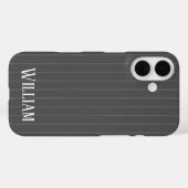Persoonlijke grijze strepen Case-Mate iPhone case (Achterkant (horizontaal))