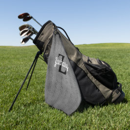 Persoonlijke Grijze Vintage Pinstripe Retro Monogr Golfhanddoek