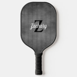 Persoonlijke Grijze Vintage Pinstripe Retro Monogr Pickleball Paddle