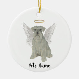 Persoonlijke Grijze Zilveren Schnauzer Keramisch Ornament