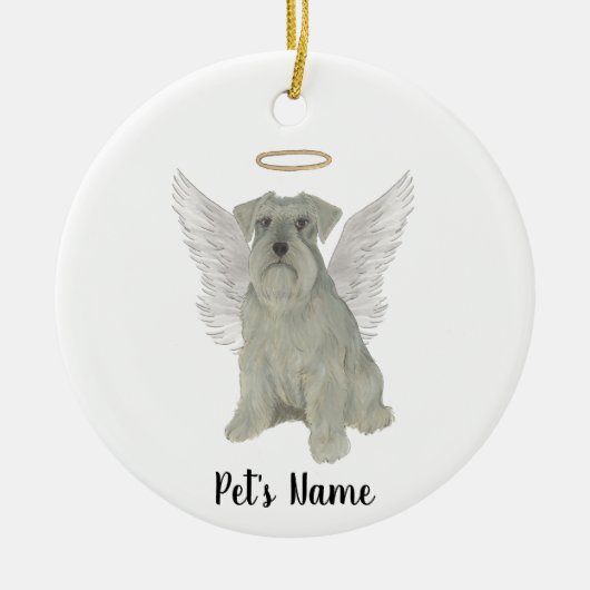 Persoonlijke Grijze Zilveren Schnauzer Keramisch Ornament (Voorkant)