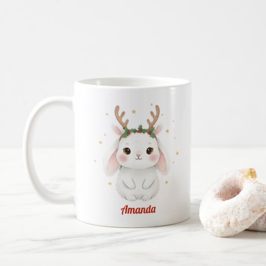 Persoonlijke Gril Bunny Kerstmug Koffiemok (Met donut)