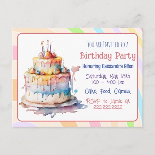 Persoonlijke Griljige Verjaardagsuitnodigingen voo Briefkaart (Voorkant)