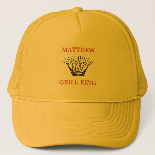 Persoonlijke Grill King Grappige BBQ Trucker Pet (Voorkant)