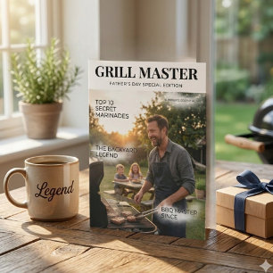 Persoonlijke Grill Master Vaderdag Cadeaukaart. Feestdagenkaart