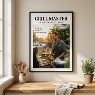 Persoonlijke Grill Master Vaderdag Maatwerk Poster