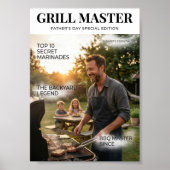 Persoonlijke Grill Master Vaderdag Maatwerk Poster (Voorkant)