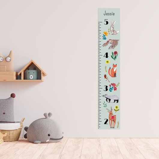 Persoonlijke groeimeter met schattige bosdieren poster
