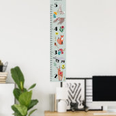 Persoonlijke groeimeter met schattige bosdieren poster (Thuiskantoor)
