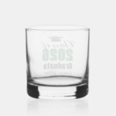 Persoonlijke Groene Afstuderen Klas van 2026 Whisky Glas (Achterkant)