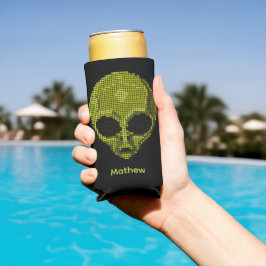 Persoonlijke Groene Alien Hoofd  Seltzer Blikjeskoeler