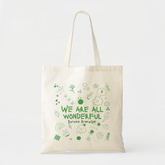 Persoonlijke Groene Allemaal Wonderbaarlijke Doodl Tote Bag