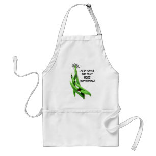 Persoonlijke Groene Bean-Cartoon Standaard Schort