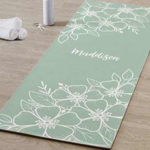Persoonlijke Groene Bloem Yogamat