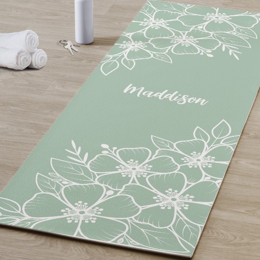 Persoonlijke Groene Bloem Yogamat