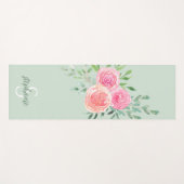 Persoonlijke groene bloemen yogamat (Voorkant (horizontaal))