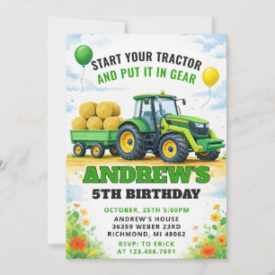 Persoonlijke Groene Boerderij Tractor Verjaardag Kaart