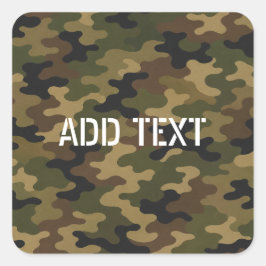 Persoonlijke groene camouflage leger vierkante sticker