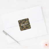 Persoonlijke groene camouflage leger vierkante sticker (Envelop)