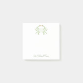 Persoonlijke groene chic krab, strand plakbriefjes post-it® notes (Voorkant)