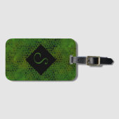 Persoonlijke Groene Dinosaur Huid Bagagelabel (Voorkant (horizontaal))