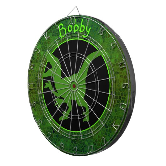 Persoonlijke Groene Dinosaur Huid Dartbord (Voorkant Rechts)