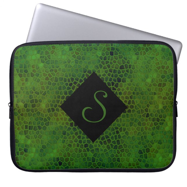 Persoonlijke Groene Dinosaur Huid Laptop Sleeve (Voorkant)